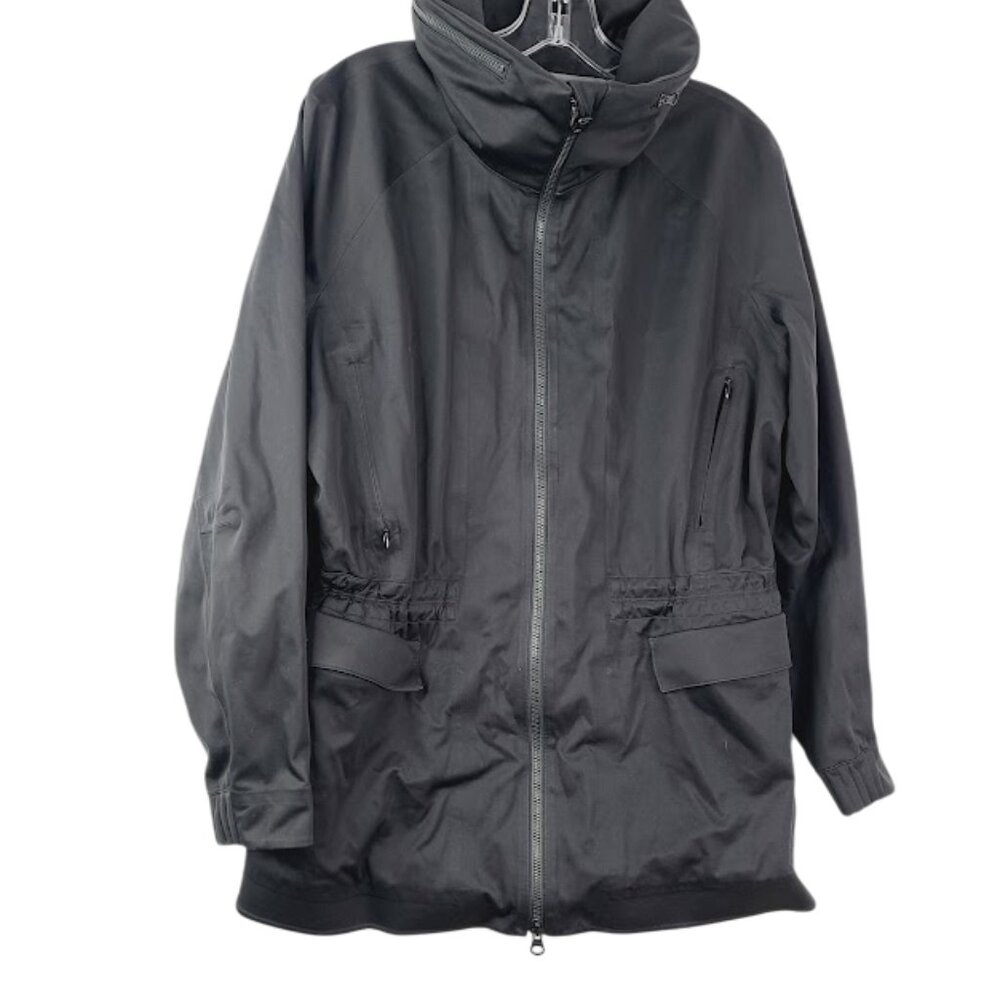 Lululemon‎ Women's Black Cowl Neck Heavy Outdoor Rain Jacket Size 10